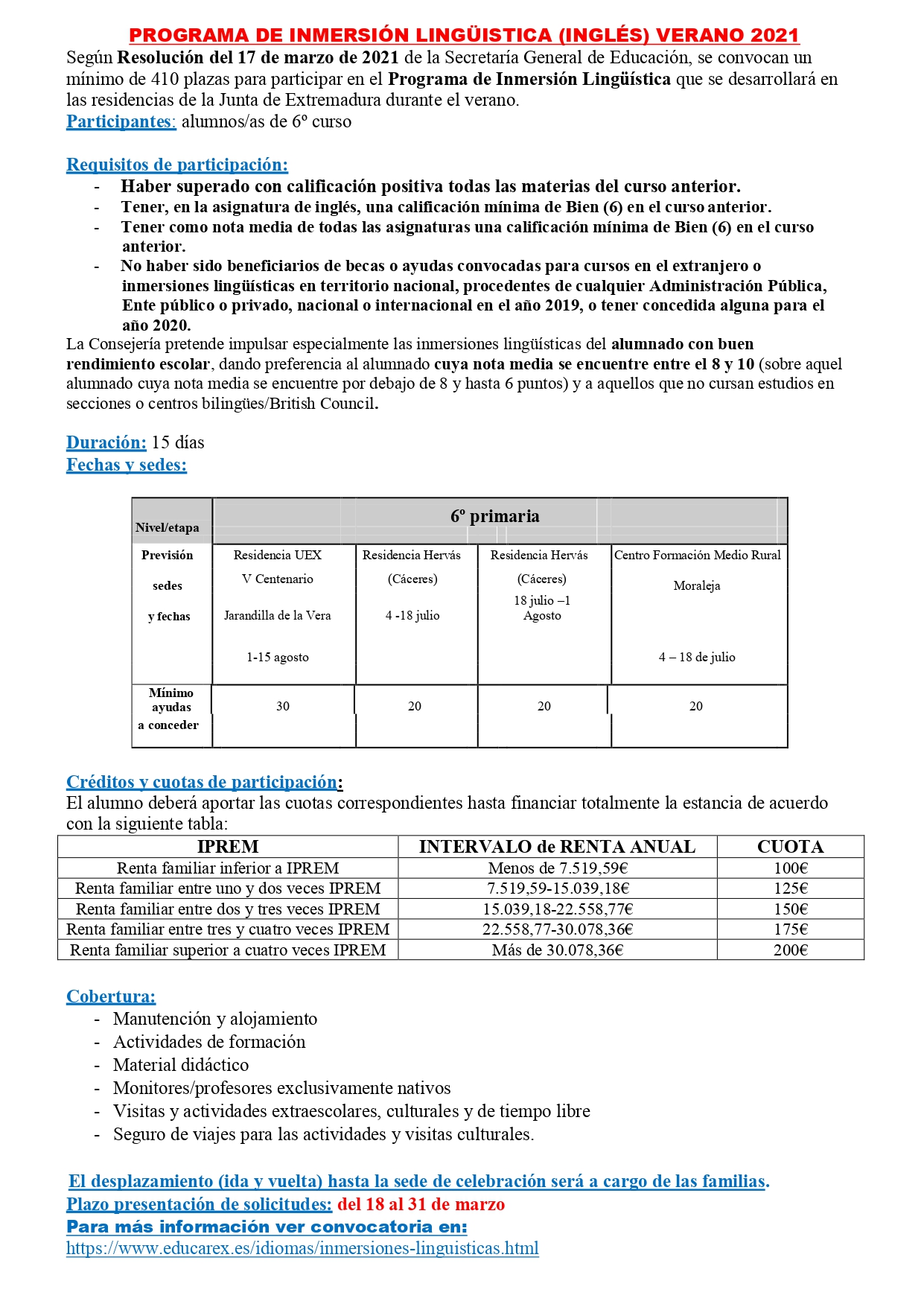 INFORMACIÓN FAMILIAS